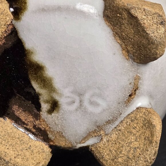 Handmade Signed Studio Pottery Stoneware Piggy Bank Cork Snout Pig Folk Rustic - Picture 7 of 9